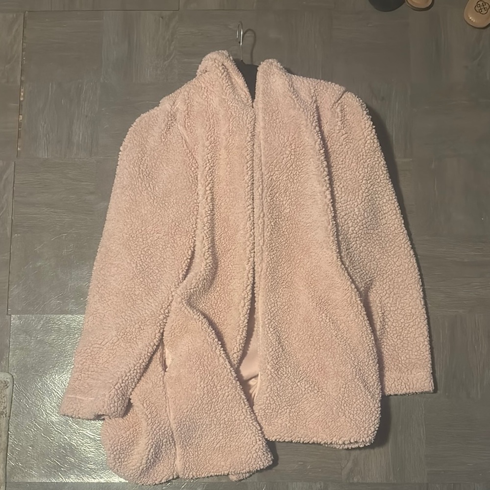 Cozy Pink Teddy Jacket Plush Mid-Length